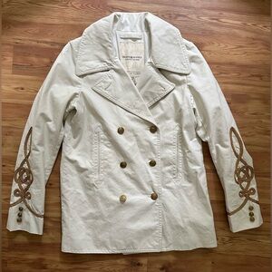 Denim & Supply Ralph Lauren Cream Military Style Pea Coat - Read Description!